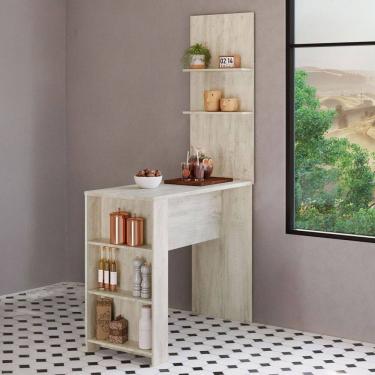 Imagem de Bancada de Cozinha Nara 5 Prateleiras Crema - Pnr Móveis