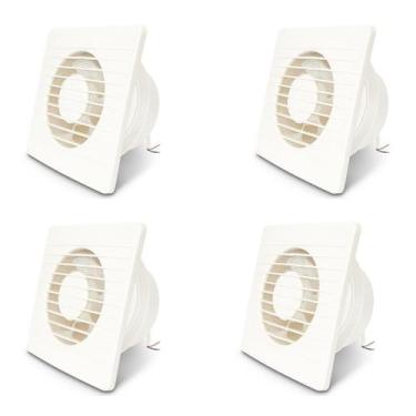 Imagem de Kit 4 Exaustor Doméstico Banheiro Apartamento Bivolt 150mm Silencioso 
