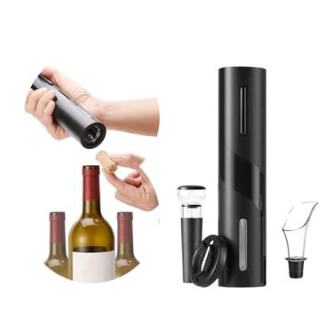 Imagem de Saca Rolhas Profissional Abridor De Vinho Automatico Elétrico Inox Sommelier 2 Estágios + Aerador + Cortador de Lacre + Rolha A Vácuo + Pilhas
