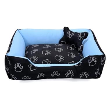 Imagem de Caminha para Cachorro ou Gato Médio Algodão + Ossinho(Pata Azul Bebe)