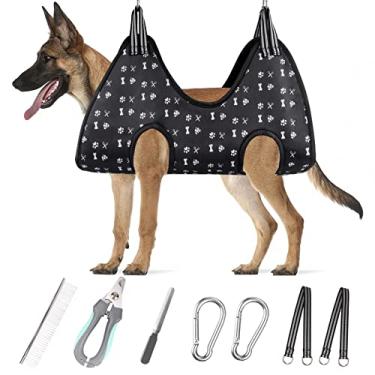 Imagem de Peitoral de rede para cães e gatos, malha macia para cães pequenos, médios e grandes, ajudante de rede com cortador de unhas/aparador, lixa de unha para filhotes, pente para animais de estimação (2GG,