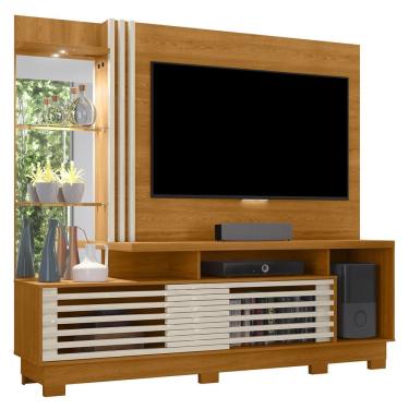 Imagem de Estante Painel Para TV 60 Pol 200cm Sam Z10 Off/Cinamomo - Mpozenato