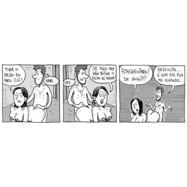 Imagem de Caneca de Cerâmica com Tirinha em Quadrinhos, Design Preto e Branco, 11oz