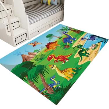 Imagem de Tapete Infantil Estampado 1,00 x 1,35 Decorativo Antiderrapante (Vale dos Dinossauros)