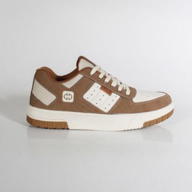 Imagem de Tênis Casual Masculino Ollie Eternity2 Preto, Camel, Branco, 417, 41