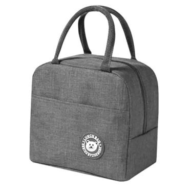 Imagem de Bolsa Térmica 4L Impermeável Necessaire Lancheira Escola Marmita Academia Trabalho Praia e Camping - Quente e Frio (Cinza)