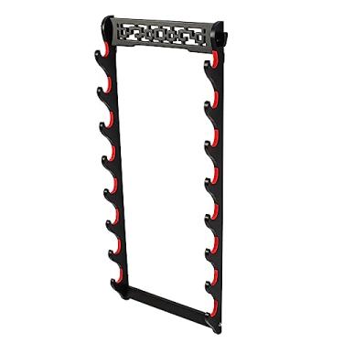 Imagem de YCJvex Suporte de espada, suporte de parede acolchoado de veludo samurai, suporte de espada, suporte de parede, suporte de espada, coleção de hobby japonês Wakizashi para homens (8 camadas)