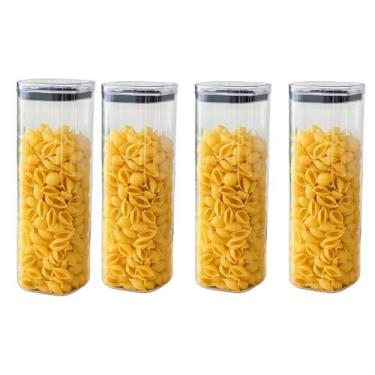 Imagem de Kit 4 Pote Organizador Hermetico Transparente 2,2 Vedação Alimentos Co