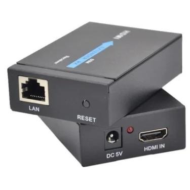 Imagem de Extensor HDMI Rj45 60m 60 Metros Adaptador Cabo Rede Cat 5 Cat 6