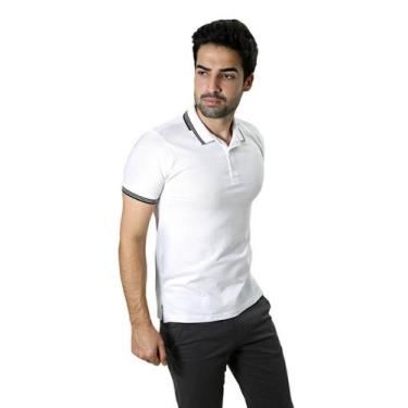 Imagem de Camiseta Masculina Gola Polo Ixória Branca Piquet Gold, Alabaster, G