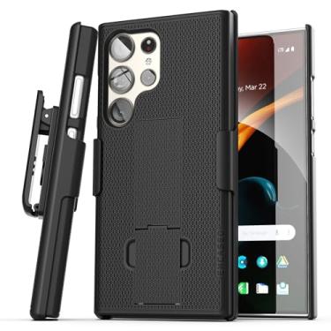 Imagem de Encased Capa DuraClip projetada para Samsung Galaxy S24 Ultra com clipe de cinto com coldre e suporte para celular (preto)