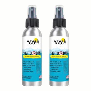 Imagem de SQUITO BAN - Repelente de mosquitos Yaya Organics | Spray de insetos totalmente natural feito com óleos essenciais, adequado para a família, sem DEET | Spray de 118 ml, pacote com 2