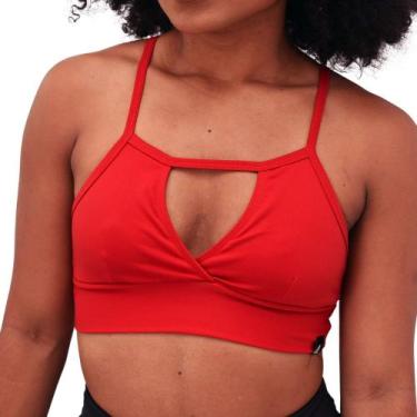 Imagem de Top Fitness Feminino Suplex Insanity Emily, GG, Vermelho
