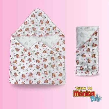 Imagem de Kit 3 Fraldas Estampadas Monica 70X70Cm Com Capuz Feminino - Turma Da 