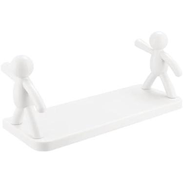 Imagem de Prateleira Decorativa Adesiva com Bonecos – Suporte Multiuso Sem Furos para Organização Prática e Moderna de Cozinha, Banheiro ou Quarto, Resistente à Umidade e Fácil de Instalar