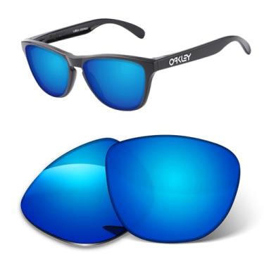 Imagem de Lentes de substituição de 1,6 mm compatíveis com óculos de sol Oakley Kids Frogskins XS Youth OJ9006, antiarranhões, Azul gelo espelhado, One Size
