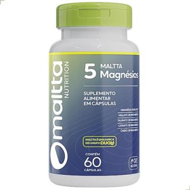Imagem de Duom 5 Magnésio Malato Quelato Taurato Citrato Óxido 60 Cáps, Magnésio