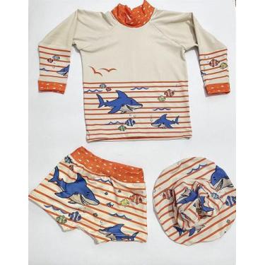 Imagem de conjunto UV infantil tubarão - Nascer do sol, 3