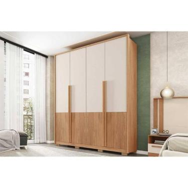 Imagem de Guarda Roupa Solteiro 4 Portas (2 Ripadas) E 3 Gavetas Francis 1.8 Freijo/sued - Caemmun