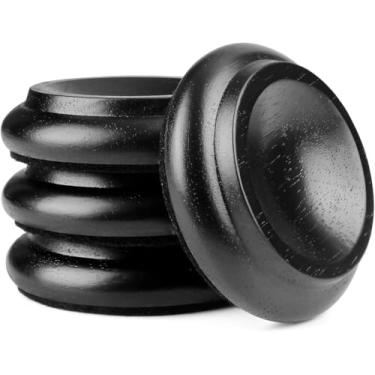 Imagem de HilerPunk 4 Peças De Copos Madeira Maciça Para Piano Vertical, Móveis, Sofás, Camas, Cadeiras, Almofadas Rodas, Com Feltro Antiderrapantes E Antirruído, Protetores Piso - Preto