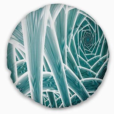 Imagem de Design azul fractal infinita túnel abstrato sala de estar, sofá, almofada de alta qualidade + capa de almofada impressa em ambos os lados 50 cm