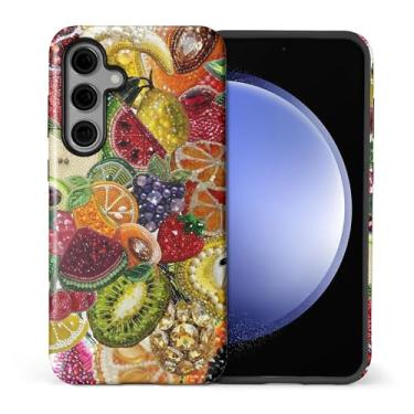 Imagem de DAIZAG Capa para Samsung Galaxy S24, linda capa de telefone para meninas e mulheres, capa protetora resistente a arranhões à prova de choque - colagem de contas de frutas