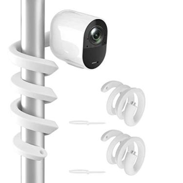 Imagem de OkeMeeo Suporte ajustável para Arlo Pro 4/Pro 3/Pro 2/Arlo Pro/Arlo Ultra 2/Arlo Ultra/Reolink/eufyCam 2C/eufycam E/eufy 2C Pro, sem danos, fácil de usar (branco, pacote com 2)
