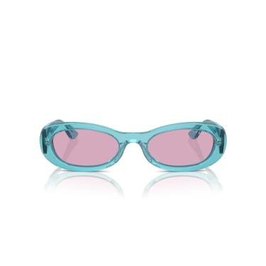 Imagem de Vogue Eyewear Óculos de sol ovais femininos Vo5582s, Turquesa transparente/violeta, 53 mm