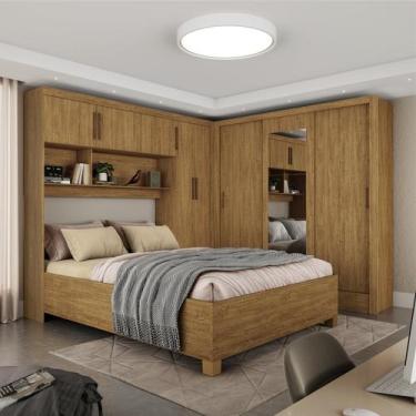 Imagem de Guarda-roupa Casal Modulado 5 Portas com Cama Santiago 3 Portas com Es