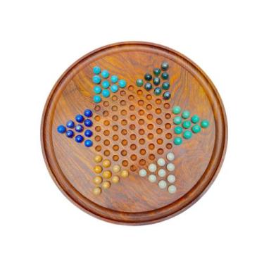 Imagem de Jogo de damas chinês RoseWood com mármores de vidro feito à mão - Marc