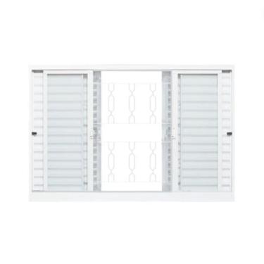 Imagem de Veneziana Realiza 6 Folhas 2 Fixas Grade Elo 120X100cm Vitralfer