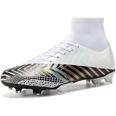 Imagem de Tênis de futebol masculinos de futebol com pontas longas, couro e borr