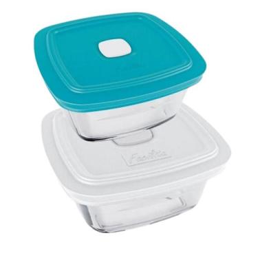 Imagem de Kit 2 Pote de Vidro Facilita Vap 500ML e 1L C/ Tampa Marinex