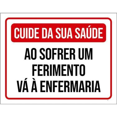 Imagem de Placa Cuide Saúde Sofrer Ferimento Enfermaria 36X46