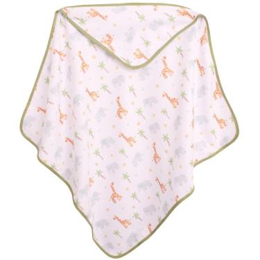 Imagem de Toalha Para Bebê 70Cm X 70Cm De Banho Com Capuz Safari Verde