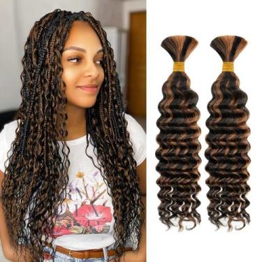 Imagem de Braiding Hair 2 Bundle 45 cm 100g Deep Wave 10A Brazilian - maxknow