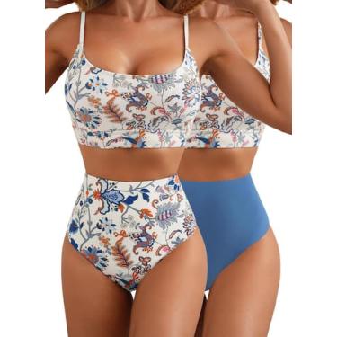 Imagem de Conjunto de biquíni Herseas, blusa feminina de natação espaguete com f