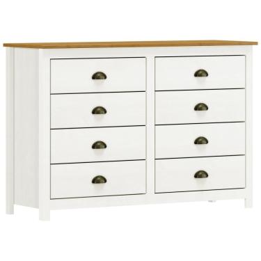 Imagem de Cômoda Para Quarto Closet 8 Gavetas Madeira Maciça Mazzaro F06 Branco Freijó - Lyam Decor