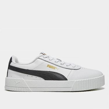 Imagem de Tênis Puma Carina Lux Bdp Feminino, Branco, Chumbo, 36