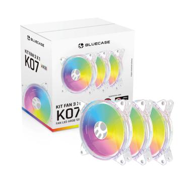 Imagem de Kit 3 em 1 K07Fan Acrilico para Gabinete 120mm LED ARGB 12V