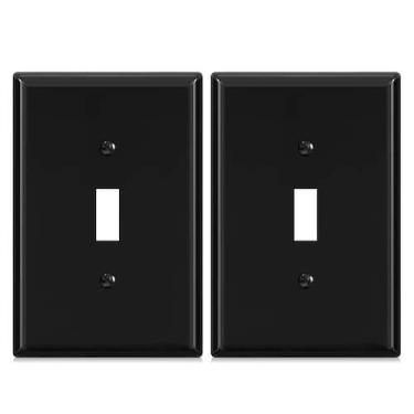 Imagem de Placa de parede ELEGRP Toggle Switch de 1 gangue em policarbonato pret