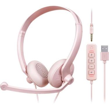 Imagem de Fone de ouvido FEABASK com microfone para PC com fio USB