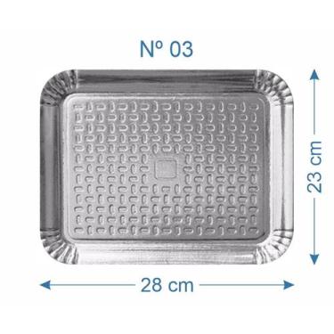 Imagem de 100 Bandeja de Bolo Salgado Laminado Prateado Nº3 - AAZ