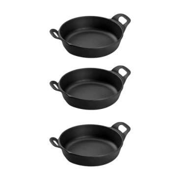 Imagem de Kit 3 Travessas Redonda 14 cm 0,4L em Ferro Fundido Panela Mineira