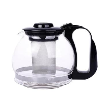 Imagem de Chaleira de Vidro Borossilicato com Infusor de Aço Inox 304, 1200ML, Tampa Automática, Alça Ergonômica, Para Água e Chá, Compatível com Fogão a Gás e Indução, 15cm