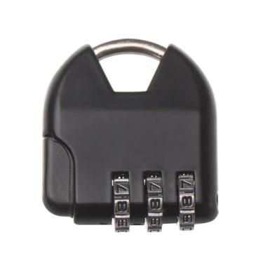 Imagem de Fechadura de senha com 3 dígitos e mostrador de 3 dígitos, suprimento, academia, viagem, mala, protetor de diário, ferramenta de segurança (preto)