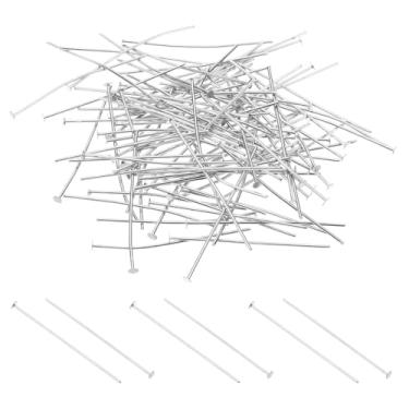 Imagem de Pinos de conector de lustre de cobre de 3,8 x 0,3 cm, 200 peças de clipes de cristal para fixação de peças de cristais, substituições de lustre, cromado