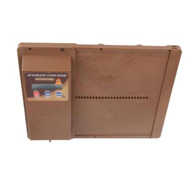 Imagem de aqxreight Porta de Galinheiro Automática Movida a Energia Solar USB Horizontal Aberta 3 Em Abridor de Porta de Galinheiro Automático Com Sensor de Luz Temporizador Controle Remoto Marrom Claro