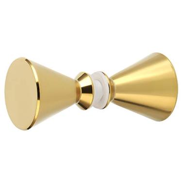 Imagem de Maçaneta de porta de banheiro de aço inoxidável sólida SUS304 puxador redondo de vidro para chuveiro, maçaneta lateral dupla para portas de vidro, acabamento dourado