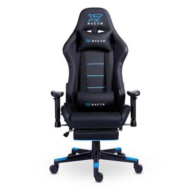 Imagem de XT Racer, Cadeira Gamer XT Racer ATTACK com apoio de Pernas Cor:Preto e Azul